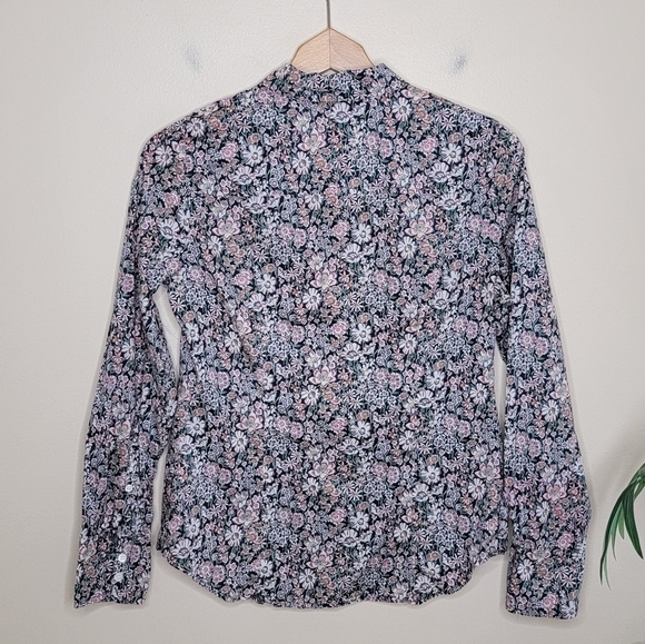 J. Crew | Liberty Button Down Floral Shirt White Garden Tana Lawn Print Size 4 - Picture 3 of 4